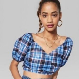 Blue Plaid Wild Fable Top